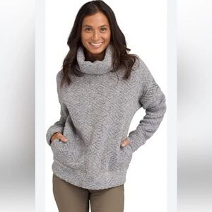 PRANA Women’s Gray Crestland Cowl Neck Pullover Sweatshirt Size Small